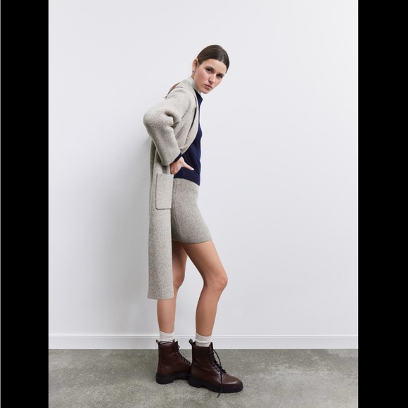 BASIC WOOL BLEND KNIT MINI SKIRT - Picture 2 of 9